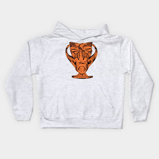 Goddess Vase Terracotta Kids Hoodie by kenallouis